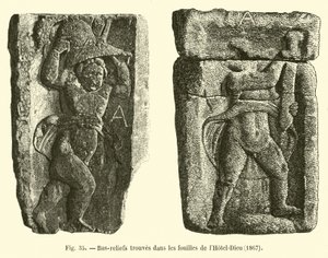 ホテルデューの発掘調査で発見されたレリーフ1867年 作： French School