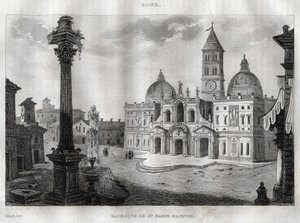 Basilica di Santa Maria Maggiore - Rome - Basilica of Santa Maria Maggiore (サンタ・マリア・マッジョーレ大聖堂) Roma - M. de Norvins, Ch. Nodier 1834-1836による "Picturesque Italy" - History and Descriptive Painting of Italyからのエングレーヴィング。 作： French School