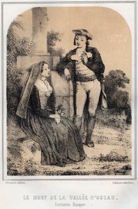 バスクの衣装 - オッソー渓谷のミュータント - MORING MICHEL著「Les soirees de mon uncle souvenirs et recits de voyages」に掲載された彫刻 - 19世紀末 作： French School