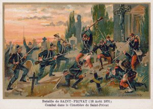 サンプリヴァの墓地での戦い 作： French School