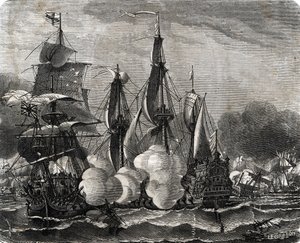 "Battle of Bantry Bay naval engagement written on 11 May 1689, a week before the declaration of the Nine Years