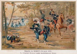 デカニー将軍が致命傷を負ったボルニー-コロンビーの戦い 作： French School
