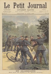 ドイツの民間服で将校を攻撃するバイエルン兵士 作： French School