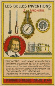 美しい発明カード、気圧計 作： French School
