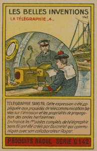 美しい発明カード、電信 作： French School