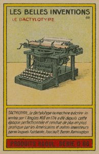 美しい発明カード、タイプライター 作： French School
