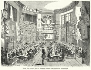 フランス、デッサンのフリースクールの初心者クラス（エングレービング 作： French School
