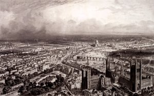 ロンドンの鳥瞰図、1840年〜55年 作： French School
