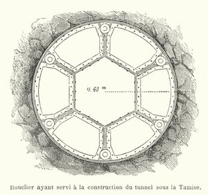 テムズトンネル建設に使われた盾（彫刻