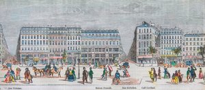 モンマルトル大通り（コート・スー）とイタリア大通り（コート・スー） - ヴィヴィエンヌ通り - メゾン・フラスカティ - リシュリュー通り - カフェ・カーディナル - エドモンド・テクシエの「Tableau-de-Paris」（1852年）に掲載されている彫刻。 作： French School