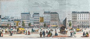 サン・ドニ大通りの南側 - サン・マルタン通り - エドモンド・テクシエの「Tableau-de-Paris」（1852年）に掲載された版画 作： French School