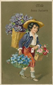 花を運ぶ少年 作： French School