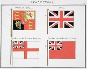 英国海事旗、1819年頃のフランスの旗の本 作： French School
