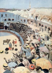 ニームでの闘牛、ルプティジャーナルのイラスト、1894 作： French School