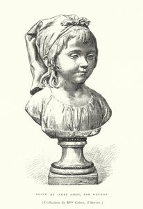 若い娘の胸像 フランスの彫刻家ジャン＝アントワーヌ・ウードン作 18世紀末から19世紀初頭（エングレービング 作： French School