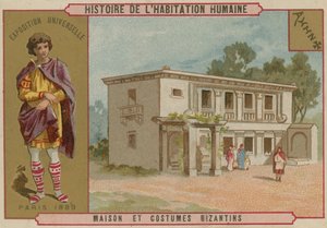 ビザンチン様式の家と衣装 作： French School