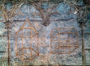 教皇の寝室からのケージと建築の細部、1334-62