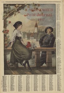 1917年カレンダー（カラーリトグラフ） 作： French School