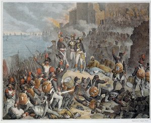 エジプト遠征（1798年〜1801年）、東洋軍：アクレの聖ヨハネの包囲。1799.- in "Victoires et conquêtes des armees francaises". 作： French School