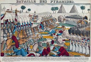 エジプト遠征（1798年〜1801年）。1798年7月21日のエジプトの戦い。19世紀に描かれた版画。 作： French School