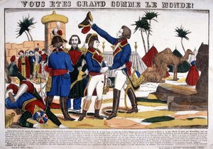 1799年にナポレオン・ボナパルトが率いたエジプト遠征（1798-1801）。エピナルのイメージ 作： French School