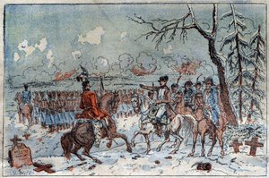 プロイセンとポーランドのキャンペーン（1806-1807年）。"ナポレオン1世（1769-1821）は、1807年8月2日のエラウの戦場で、ムラットにロシアの騎兵を撃退するよう命じた。19世紀のエングレーヴィング。 作： French School