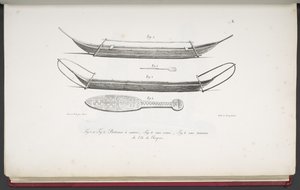 [カヌーとイースター島のクラブ] アメリカ、アジア、アフリカ、大洋の島々の野蛮人の肖像画とともに、絵のように美しい世界を旅します。 風景、海の景色、いくつかの自然史オブジェクト。 同行する