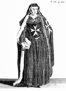 ロディアス時代のエルサレムの聖ヨハネ騎士団の正典、ピエールヘリオ（1660-1716）による「歴史と衣装の修道院」のイラスト 作： French School