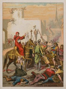 1209年の十字軍によるベジエの捕獲 作： French School