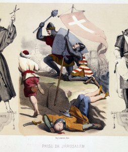 第1回十字軍遠征（1096〜99年）でエルサレムを占領。 作： French School