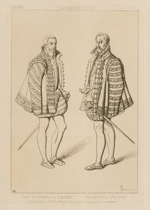 Odet de Coligny枢機卿（1517年〜1571年）とFrancois de Coligny（1557年〜1591年） 作： French School
