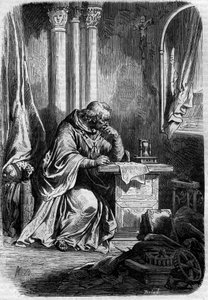 パペス・ジャンヌ（855年から858年までの教皇）の枢機卿の恋人。モーリス・ラシャトレ著「Histoire des papes-king-queens-et-empereurs a travers les centuries」に掲載されている図版 作： French School