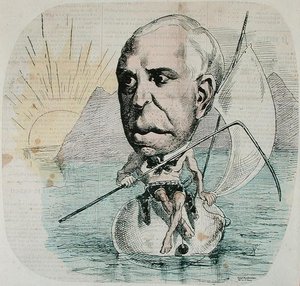 オーギュスト・ネラトン(1807-73)の風刺画 1869年(彩色彫刻) 作： French School