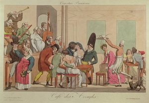 Cafédes Aveuglesの風刺画、1800年頃 作： French School