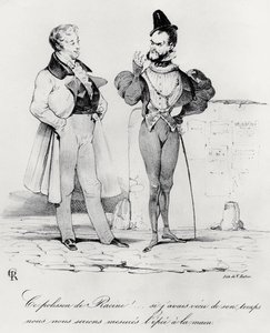 ヘルナニの時代のロマンティックドラマの似顔絵by Victor Hugo 1802-85）（1829） 作： French School