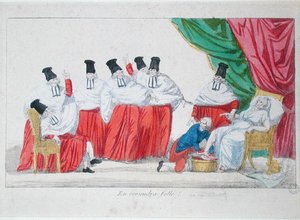 フランス憲法の誕生を描いた風刺画 作： French School