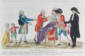 フランス革命中のフランスにおける教会財産の国有化の風刺画、1792年