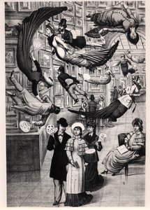 1880年のパリサロンの訪問者の風刺画 作： French School