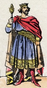 カロリング王朝。923年から936年までフランク王国の王であったラウル・オブ・フランス（またはロドルフ、890-936年）の肖像。19世紀末のエピナル撮影。個人蔵。 作： French School