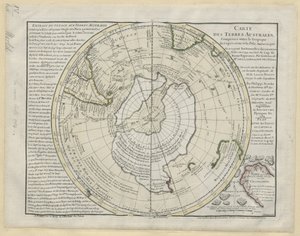「山羊座の熱帯と南極の極の間の南方領土の地図...M. de Lozier Bouvet の地図、P. Buache 作」 作： French School