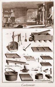 Cartonnier - atelier fabrique du carton - Denis Diderot（1713-1784）とJean d