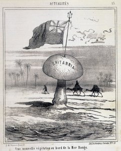漫画。紅海の新植生（エジプトを植民地化するイギリスのキノコ） - 01/02/1868 作： French School