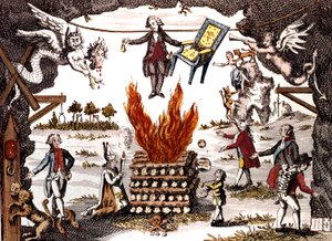 ジャコバンクラブを主宰するミラボーの漫画、1789年 作： French School