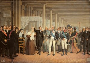 ホテルデューにあるチャールズX世の存在下でギヨームデュピュイトラン（1777-1835）によって行われた白内障手術 作： French School