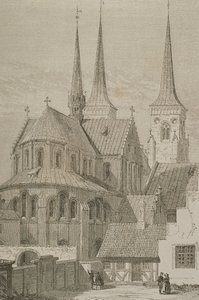 1850年代の大聖堂、1860年代にパリで出版されたルトゥールデュモンドのデンマーク、ロスキレ 作： French School
