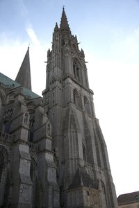 シャルトル大聖堂、時計館のある北側ファサード 作： French School