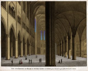 カテドラル・ノートルダム・ド・パリ(エッチング、1850年頃) 作： French School