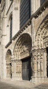 シャルトル大聖堂、王家の門、西側ファサード 作： French School