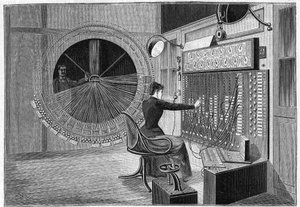 1892年、パリのテアトロフォン（ホームシアターのオーディション）の中央事務局。 作： French School