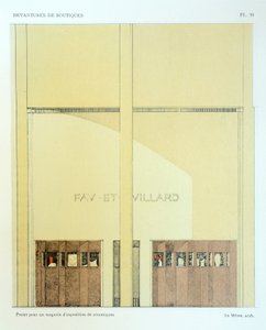 陶芸ショールーム、プレート20、ルイピエールセジールのパリのDevantures de Boutiquesによるイラスト、1927年 作： French School